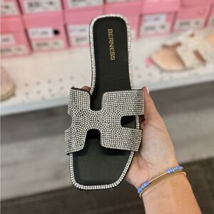Black Rhinestone Sandals